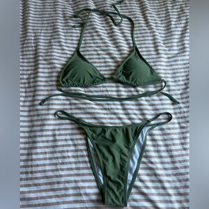 Olive Green Triangle Bikini Set